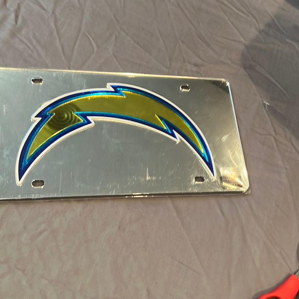 Los Angeles chargers  laser car tag